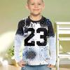 Spring and Autumn Round Neck 3D Football Printed Top Fashionable Casual Long Sleeved Children's Boy T-shirts