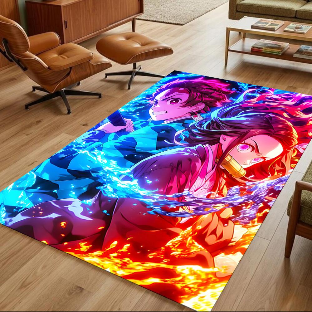 Demon Slayer Battle Fury Non-Slip Home Carpet Design for Office Decor Living Room Gift