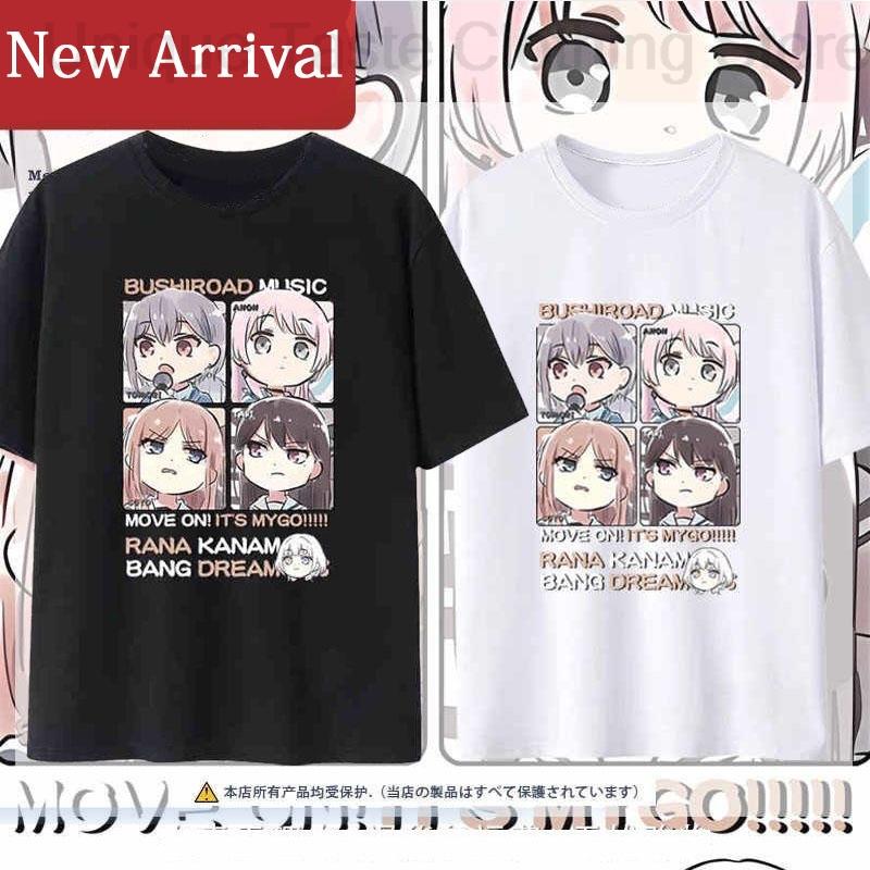 BanG Dream Its MyGO Футболка Мультяшная Милая Рана Канамэ Такамацу Томори Анон Чихая Сойо Нагасаки Принт Футболка с коротким рукавом Топы