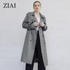 2024 Spring Autumn Long Women's Trench Coat Women Windbreaker Double-Breasted Belted Outerwear Overcoat Female Jacket Office Clothing ZS-DS91