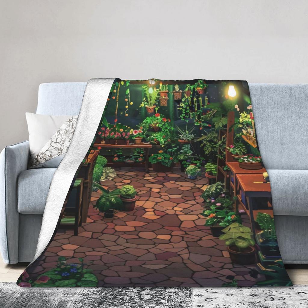 Фланелевые одеяла Stardew Valley Greenhouse Зимнее мягкое одеяло для детей и взрослых, для дивана, кресла, эстетичное покрывало, чехол для дивана