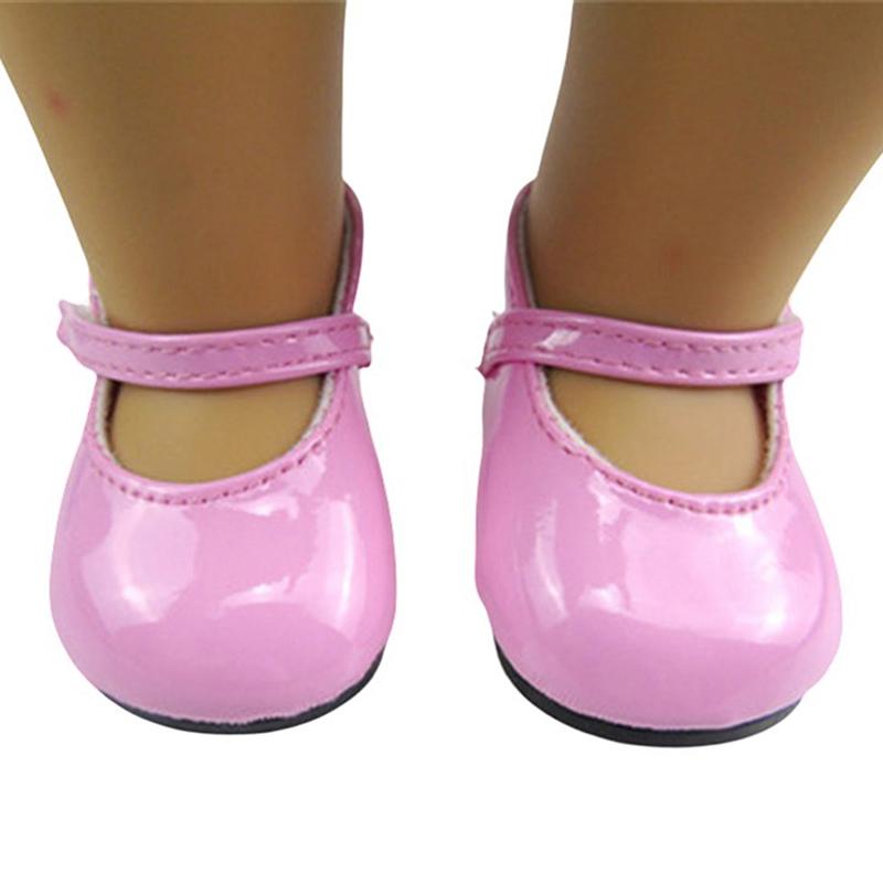 18-дюймовые туфли для девочек-кукол с круглым носком, модельные туфли принцессы из искусственной кожи, американская обувь для новорожденных