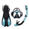 Adult Diving Goggles Snorkeling Set Anti Choking Dry Diving Face Mask Breathing Tube Fins Snorkeling Three Piece Set Outdoor Diving Sports Equipment