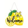 Welcome Summer Woods Sign Decorative Lemon Door Hangings, Wood Decorations Welcoming Wall and Door Sign Summer Theme