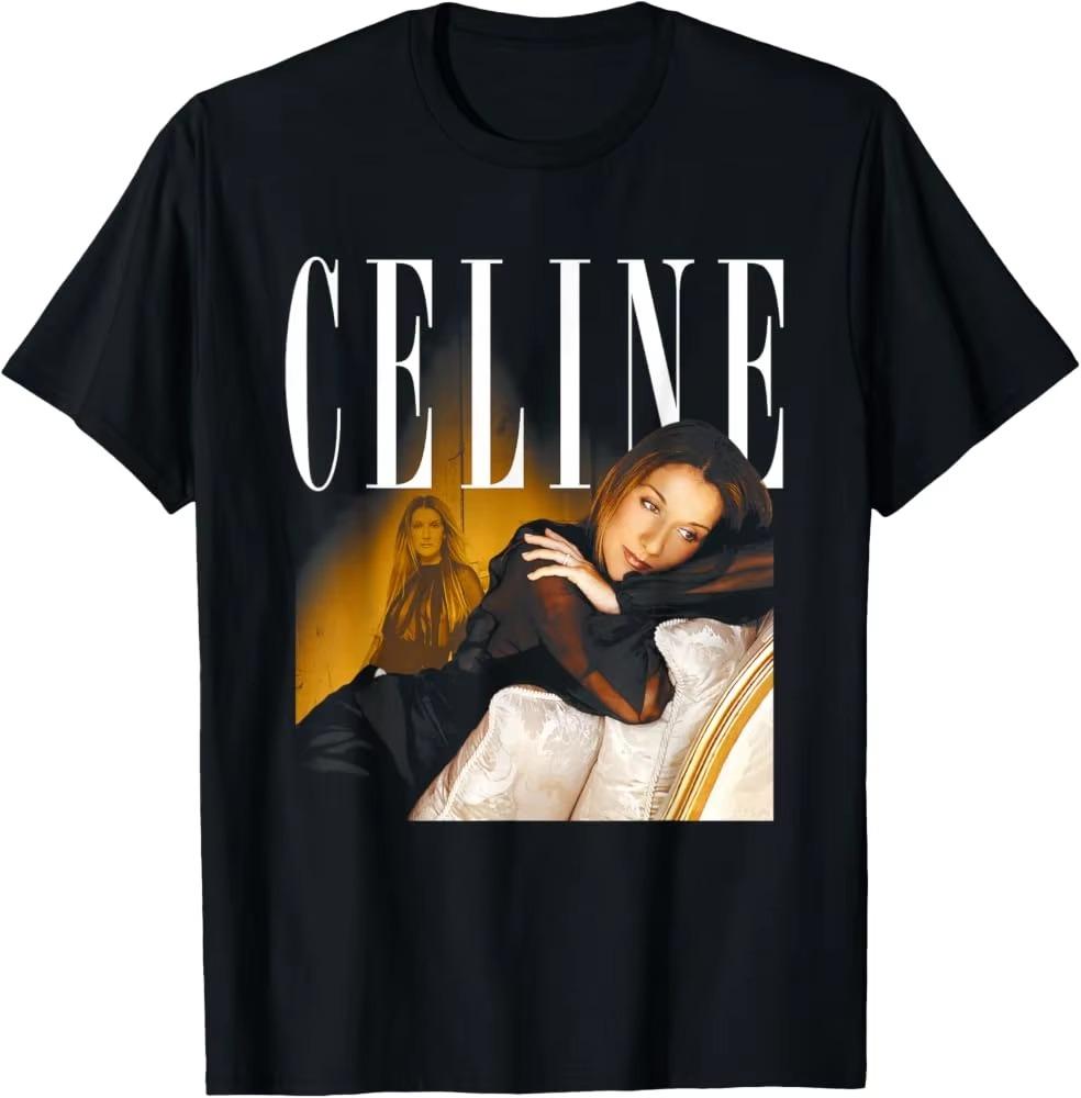 1pc C-Celine Dion Metal Funny Large Printed Cotton T shirt Unisex Men Women Kids Streetwear Casual Vacation Short Sleeve Tops