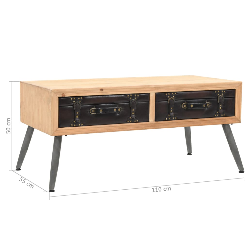 Coffee Table Solid Pine Wood 115 * 55 * 50 cm