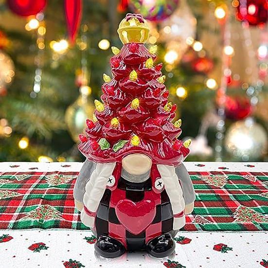 Маленький светящийся рождественский гном-дерево, смола, безликий старик, украшение для рождественской елки для праздничного дома, офиса, комнаты, стола, камина