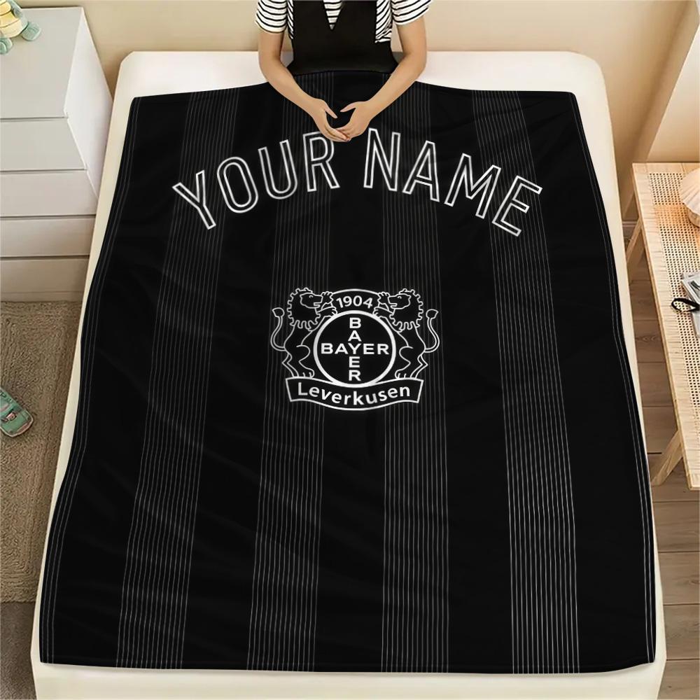 Custom Name Bayer Leverkusen Flannel Blanket, High quality Comfortable for All Seasons, Home Decor, Warmth and Comfort