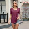 Женская весна и лето, новые свободные футболки с круглым вырезом и короткими рукавами в полоску