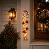 Christmas Door Hanger Led Glowing Handmade Crochet Santa Xmas Tree Bell Ornament Home Wall Front Door New Year Ornaments 2027