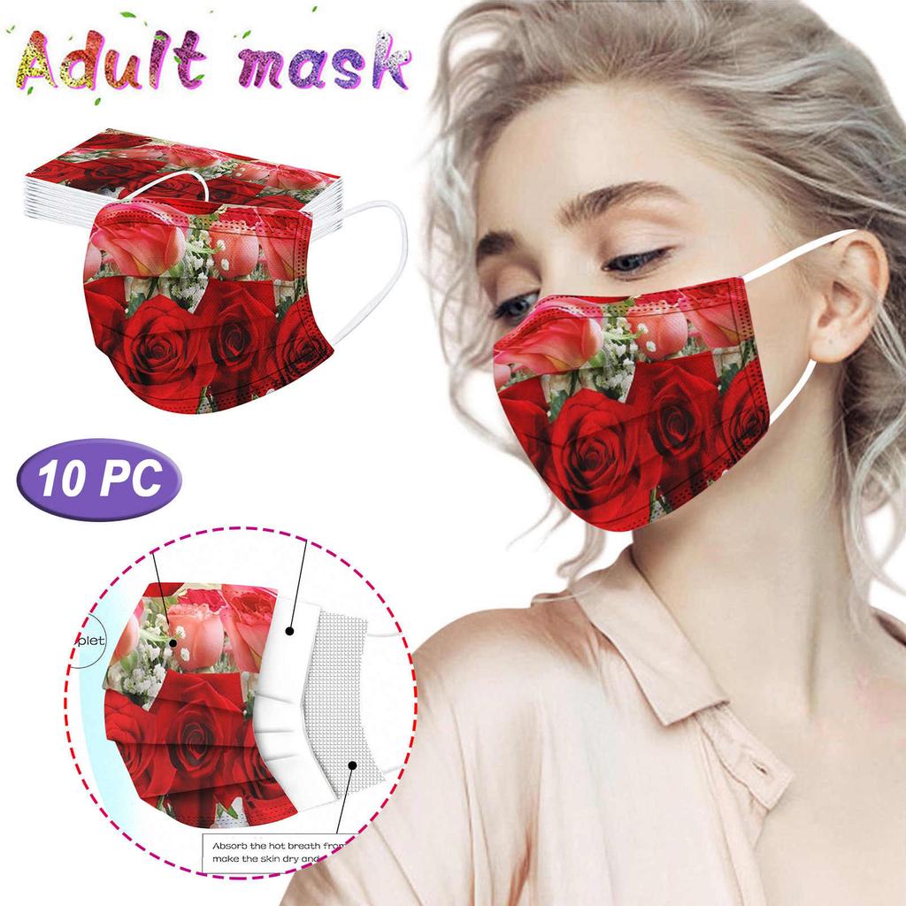 10 шт. трехслойная защитная пыленепроницаемая одноразовая маска с мультяшным принтом для взрослых