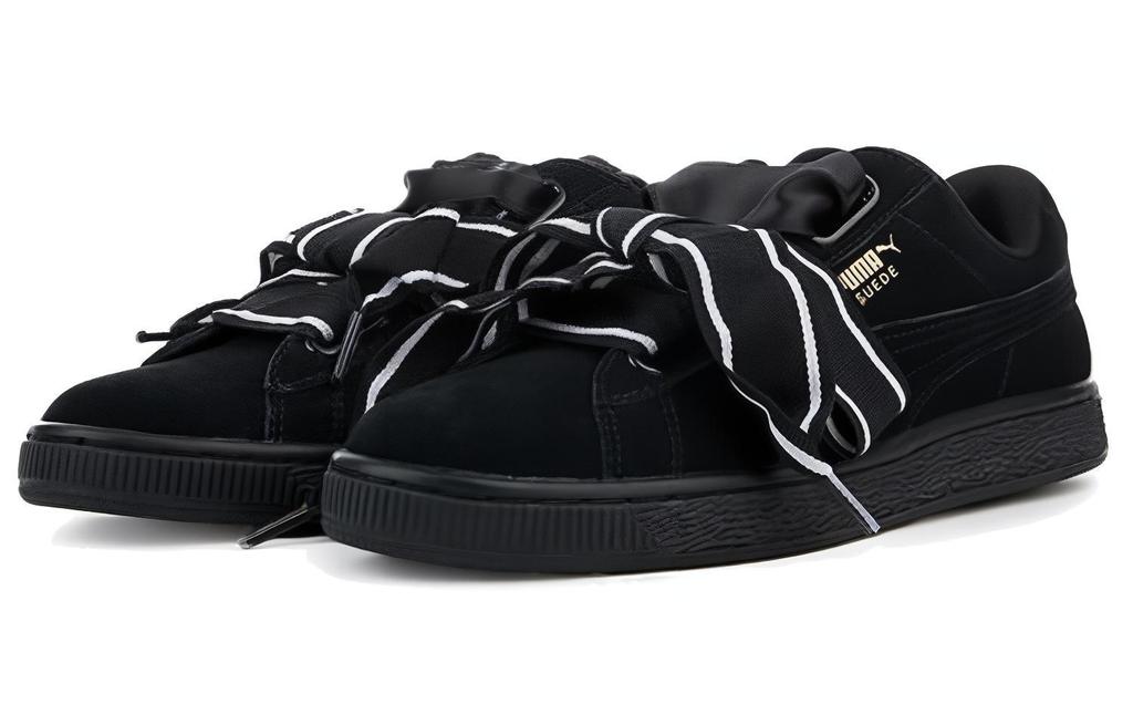Women's Sneakers PUMA Suede Heart Satin New Authentic Black Women's