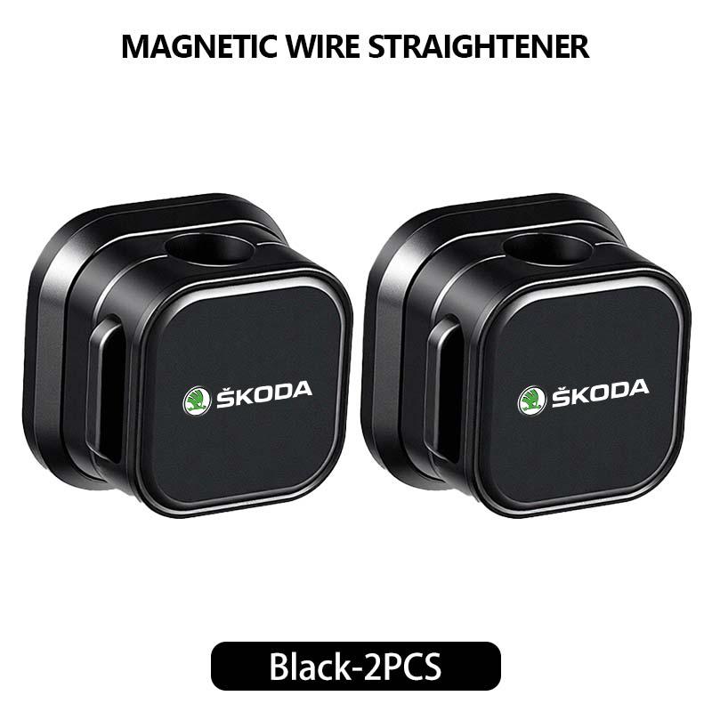 cqmes7 For Skoda Multifunction Portable Magnetic Cable Clip Adjustable Cord Cable Organizer Holder Kodiaq Fabia Kamiq Karoq Octavia 2 3