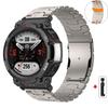 Металлический браслет для Amazfit T-REX 3 2 Correa Бизнес-браслет из нержавеющей стали для Amazfit T-REX/Pro Аксессуары с защитной стеклянной пленкой