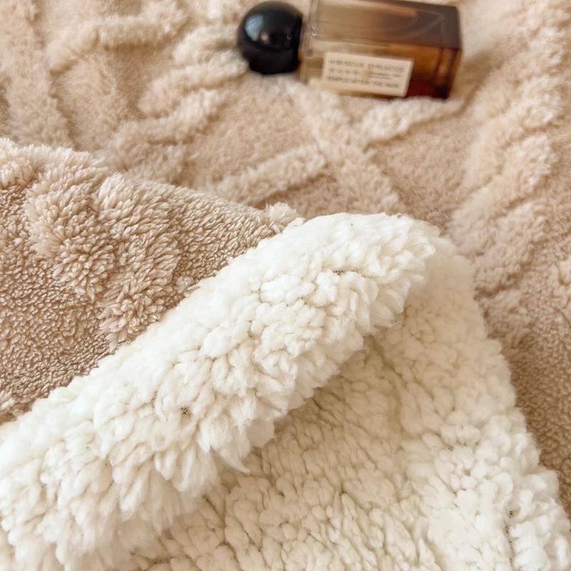 Шерпа Утяжеленное Одеяло Мягкое Теплое и Утолщенное Успокаивающее Одеяло для Дивана Автомобильное Одеяло Офисный Шарф для Обед Под Одеяло с Кондиционером Подарок