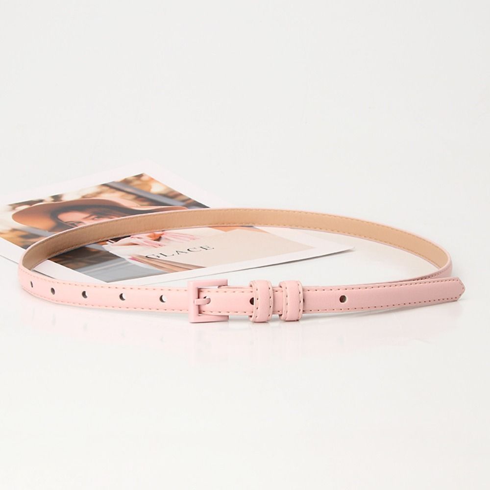 Vintage Candy Color Belt Elegant Dress Waistband Retro Thin Waist Belt Jeans Decoration