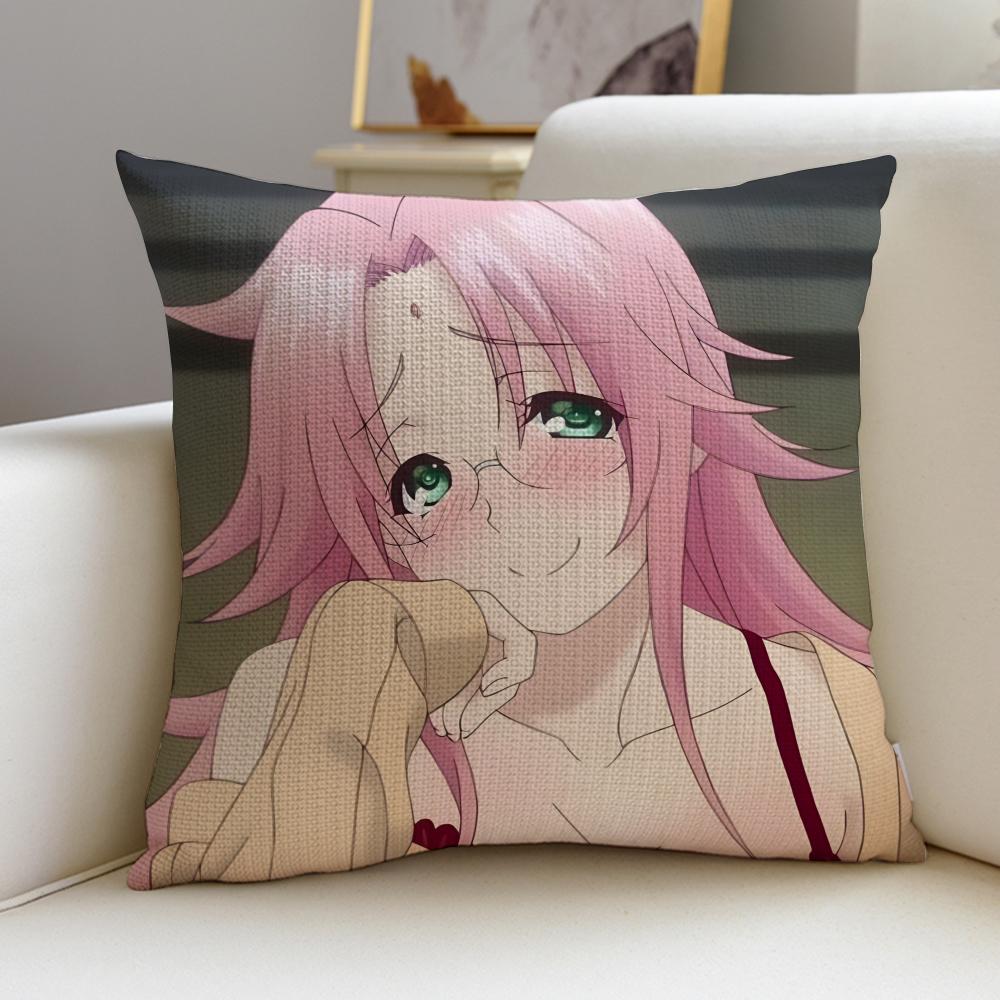Yuuna and the Haunted Hot Springs Cushion Cover Breathable and skinfriendly linen pillowcase removable and washable cushion