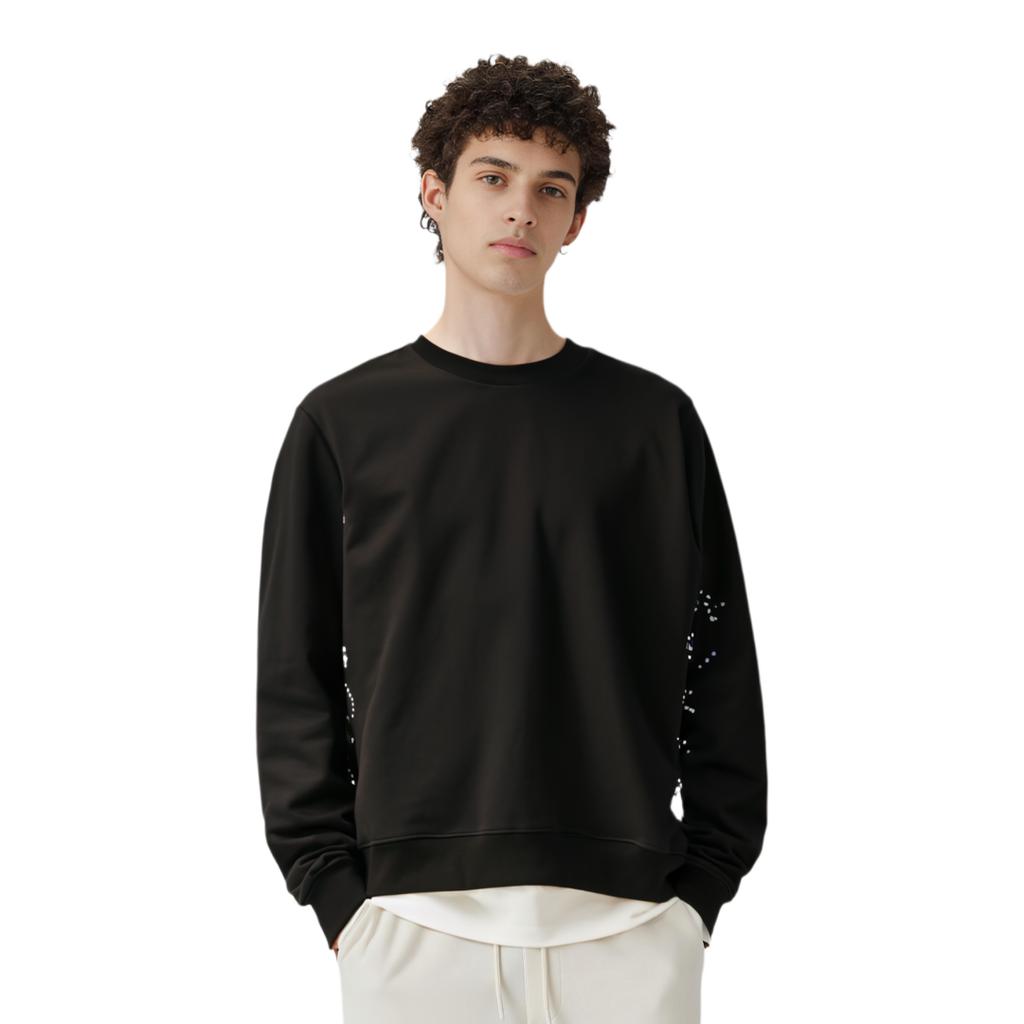 CLOT Life Is A Game Series Sweatshirts Unisex Black Crew Neck Moderate Regular CLSS24F30003BK