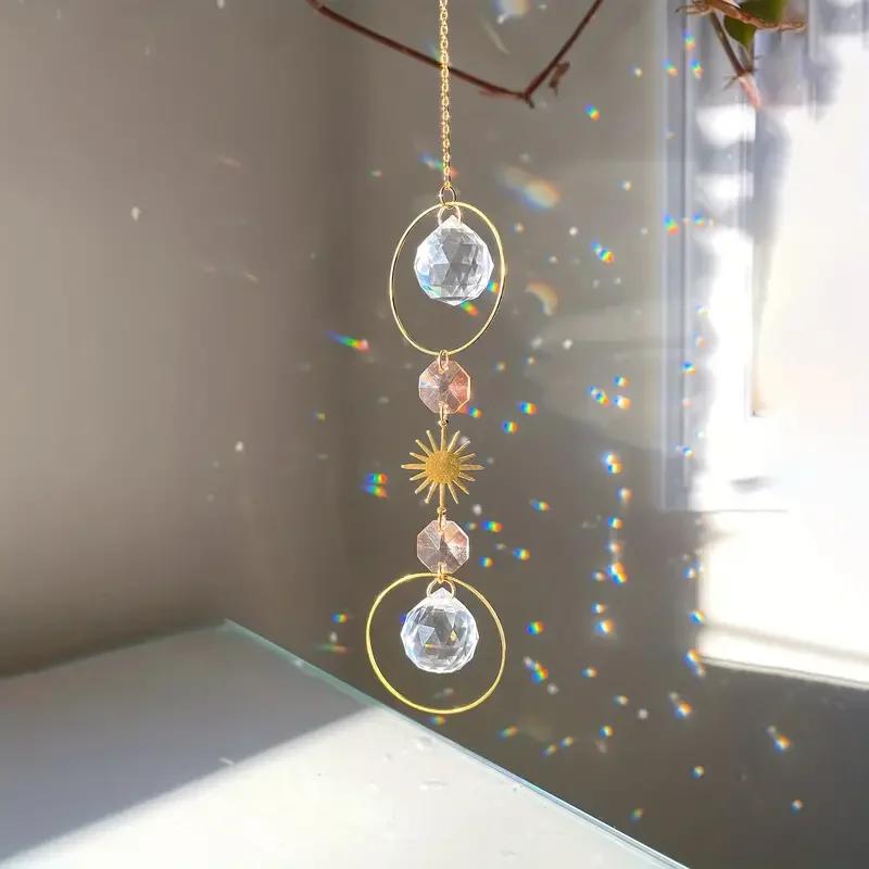 1 шт. Подвесной Хрустальный Ловец Солнца - Подвеска-Колокольчик Ветра для Свадебных Вечеринок, Домашнего Декора, Фотосессий и Использования на Открытом Воздухе