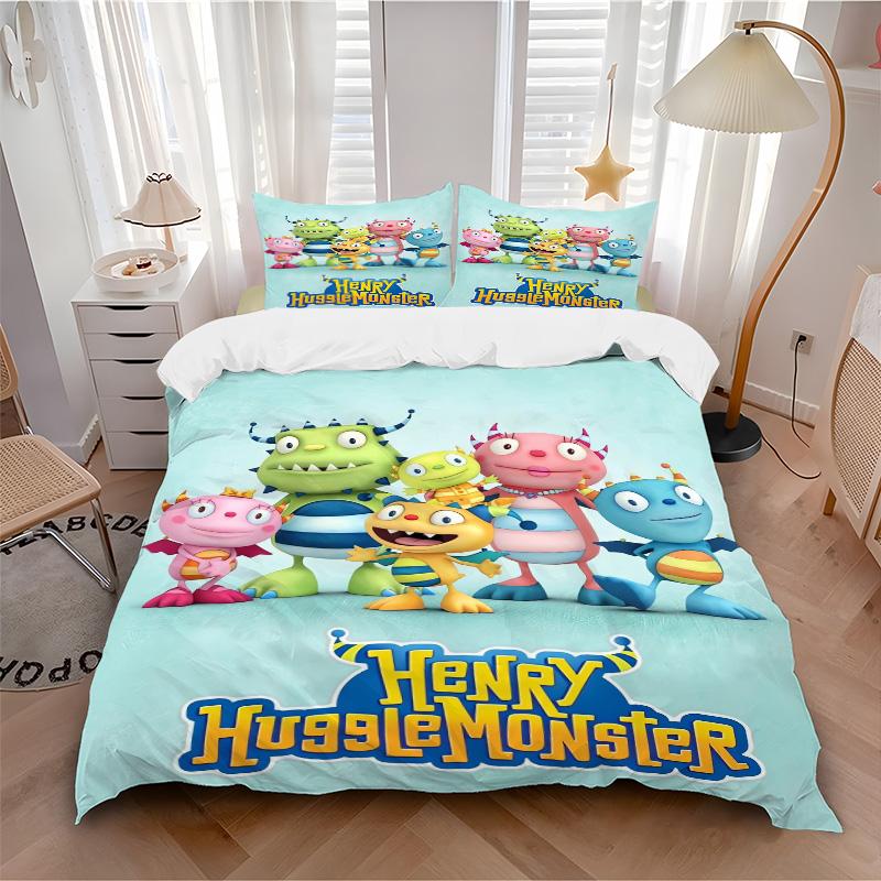 Monster Friends Adventure Print 3Pcs Bedding Setduvet Cover With 2 Bedropillowcase Home Birthday Gift