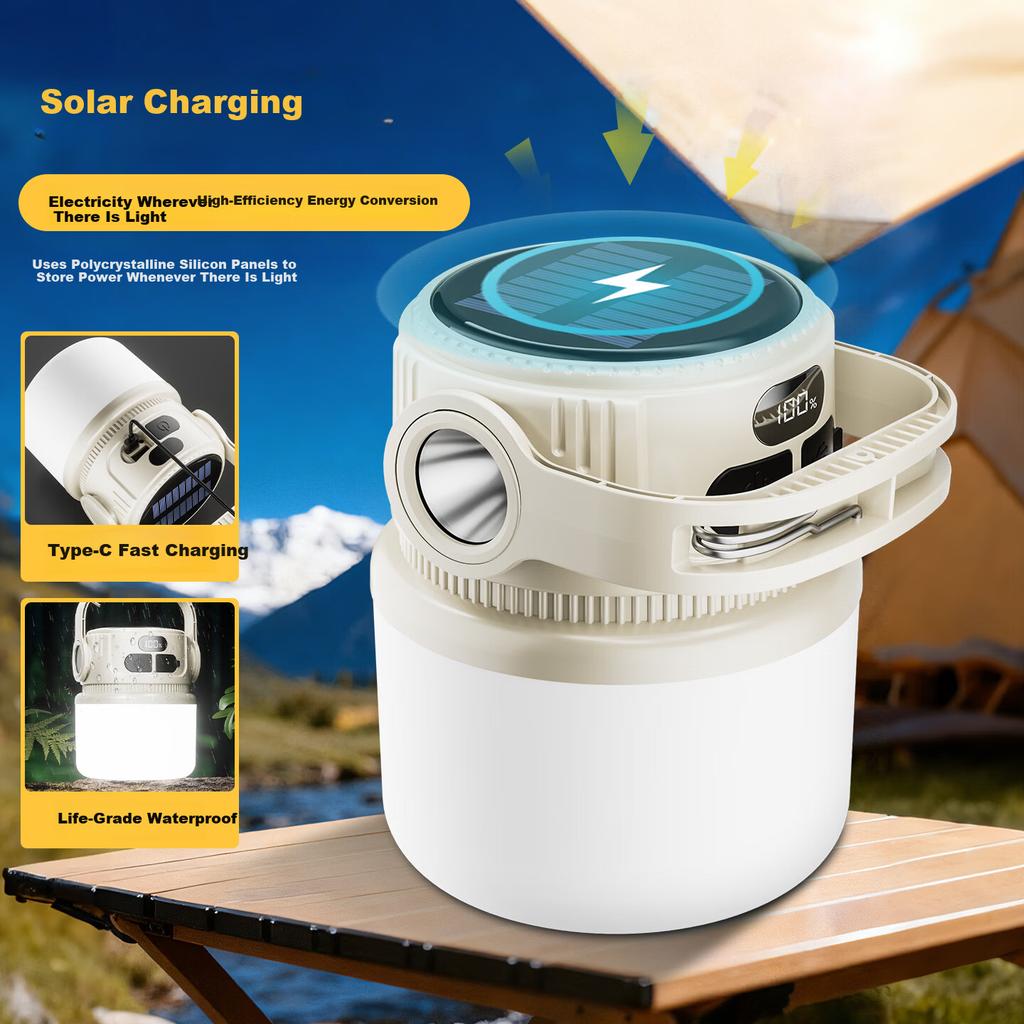 Tuteng Outdoor Camping Solar Powered Lantern Rechargeable Long Battery Life Night Market Stall Emergency Home Power Outage Tent Light