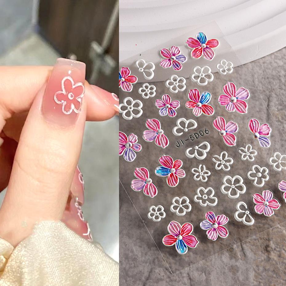 5D DIY наклейки для дизайна ногтей клейкие наклейки для дизайна ногтей маникюр советы письмо лист цветок палочки для ногтей декор обертка