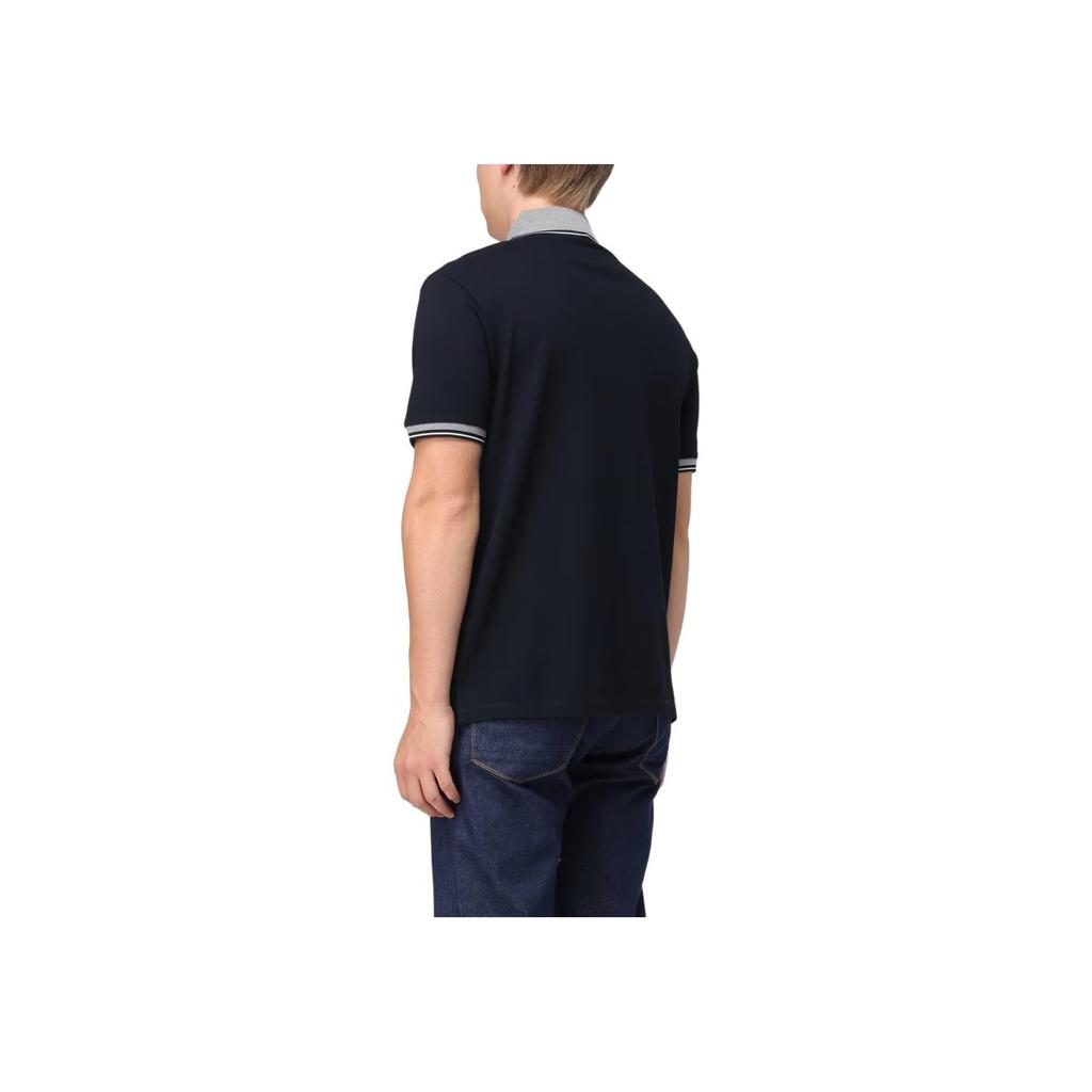 Emporio Armani Поло с полосками Color Block Прямой крой Мужские топы Темно-синий 3D1FM5-1JTKZ-09S7