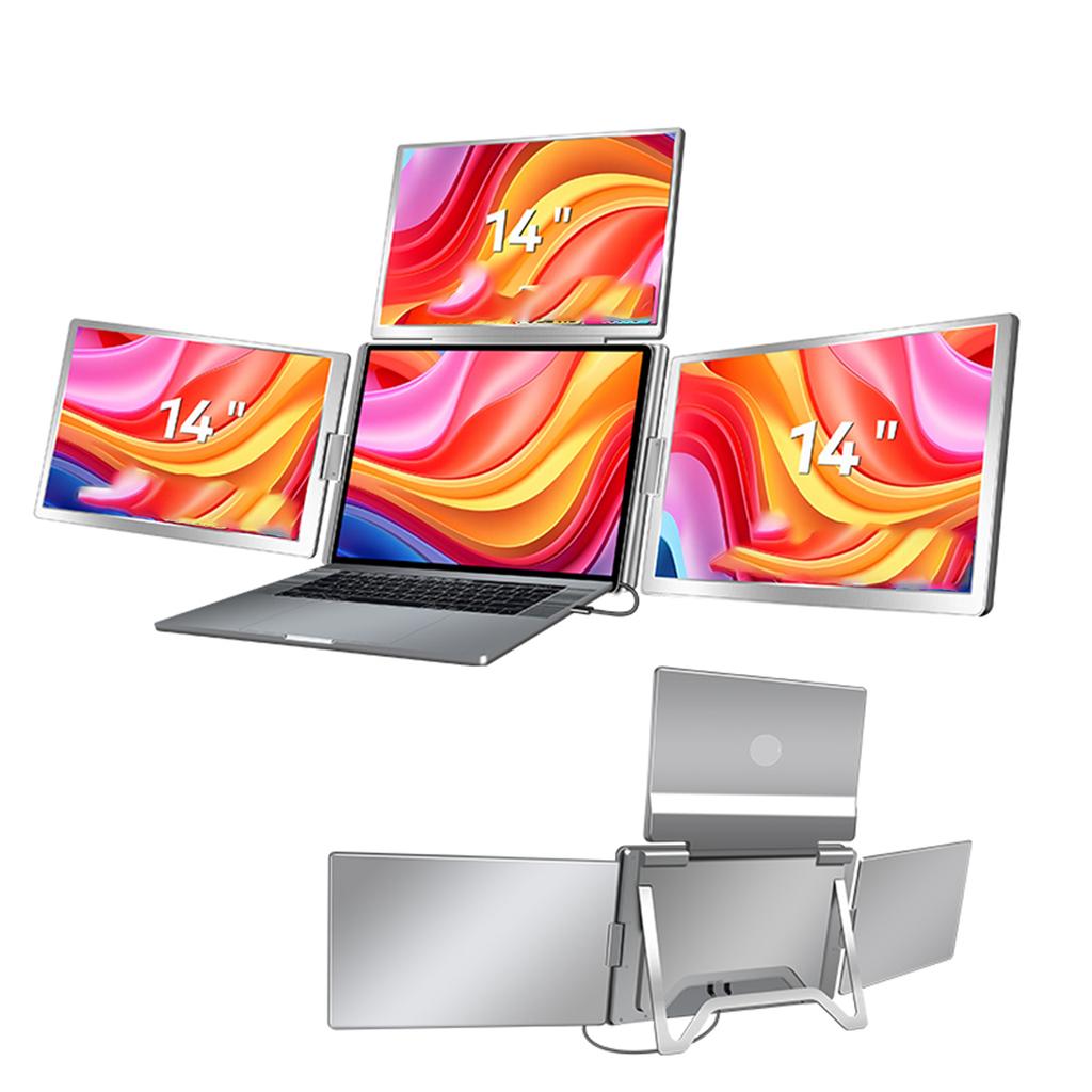 14" Расширитель экрана ноутбука 1200P FHD 16:10 Портативный Четырехмониторный 1 Кабель для 3 Экранов Складной