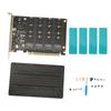 Четырехпортовый адаптер M.2 NVME к PCIe 32 Гбит/с Утолщенный стабильный алюминиевый сплав Четырехпортовая карта PCIe 4.0 к NVMe для расширения компьютера