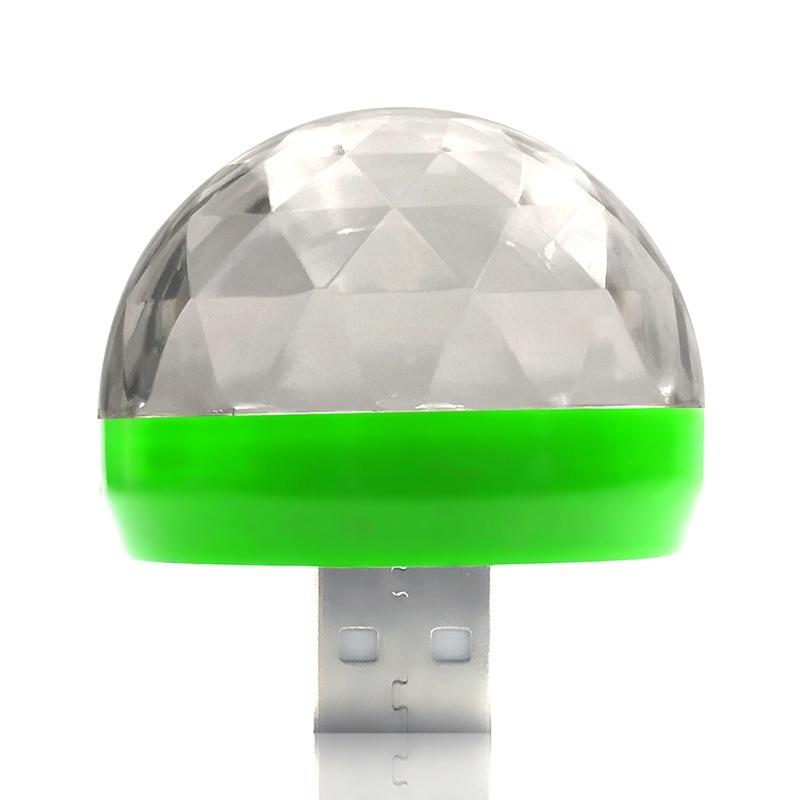 Мини портативный USB-светильник-кристальный шар, светодиодный, цветной эффект, управление звуком, сценический светильник, украшение для домашней вечеринки