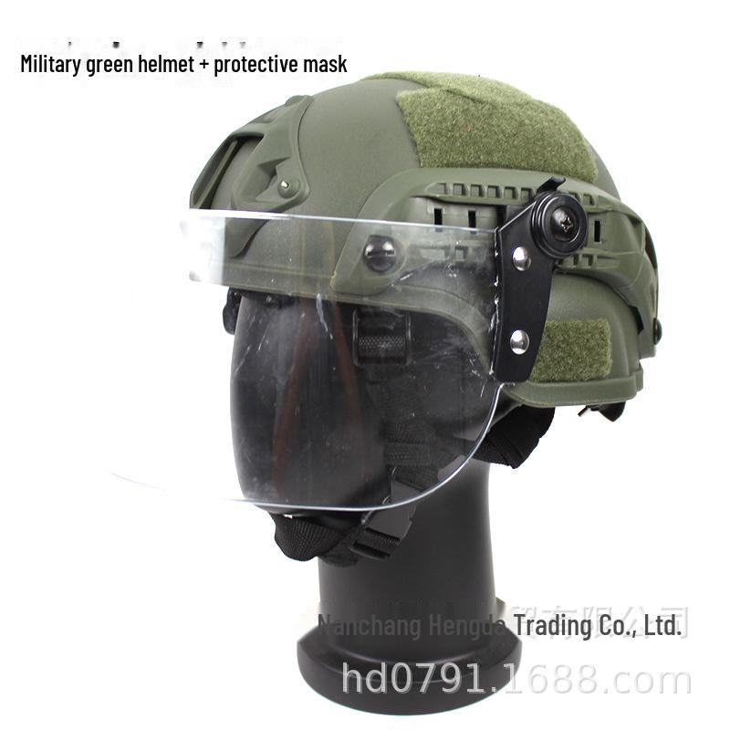 Kids' Tactical PUBG Helmet with MICH2000 Rail and Protective Mask for Outdoor Play