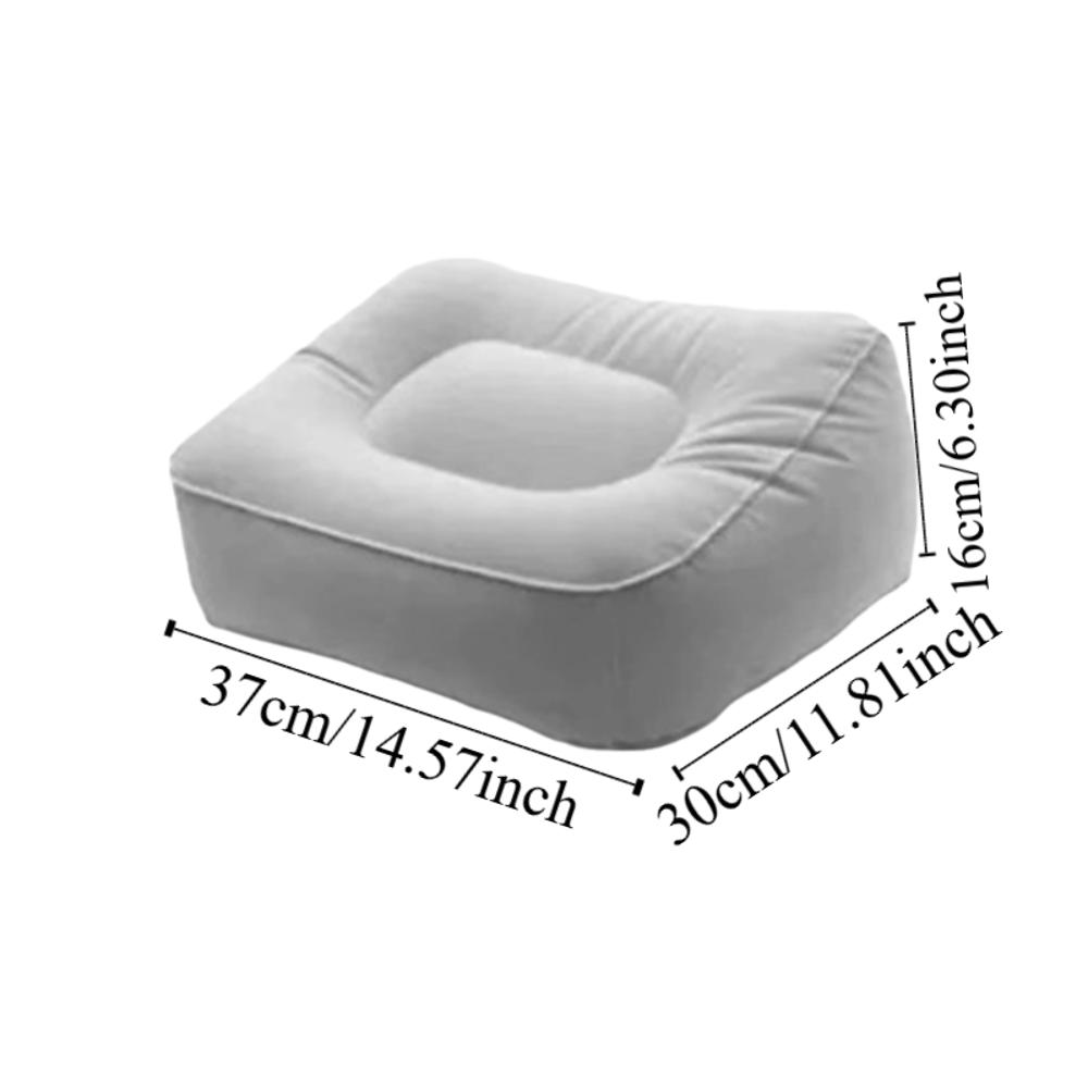 Soft Flocking Travel Foot Rest Portable Inflatable Cushion Durable Leg Rest Pillow Office Use