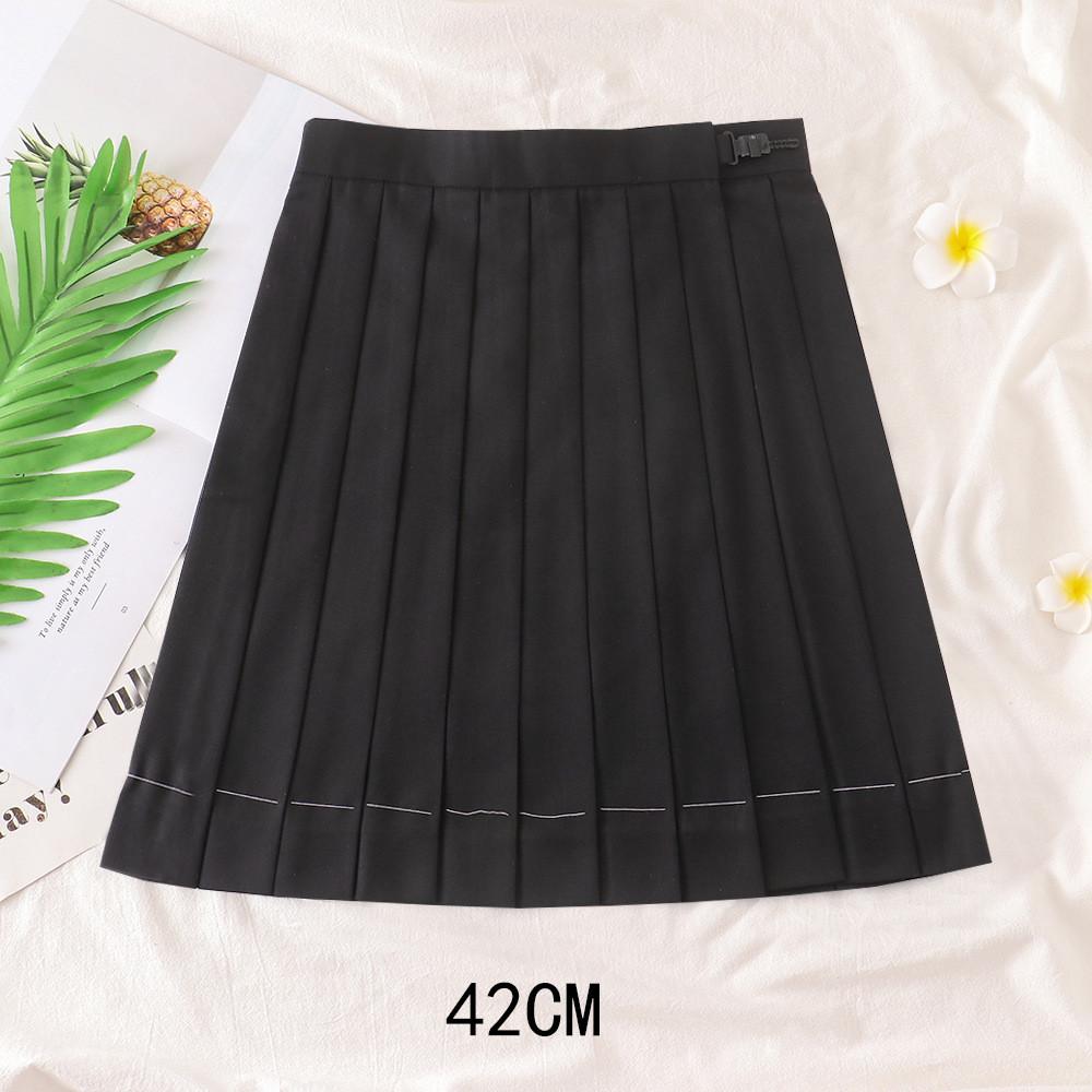 Uniform Pleated Skirt With High Waist For Students Summer College Style
