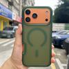 Shockproof Matte Anti-Fingerprint Magnetic Acrylic Phone Case for iphone 13 14 15 16 17 Pro Max,for iphone 17 Back Cover Orange
