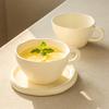 Креативное исцеление Ручная работа Кофейные чашки и блюдца Высокая ценность Простой стиль Керамическая чашка для йогурта Чашка для завтрака Чашка для цветочного чая