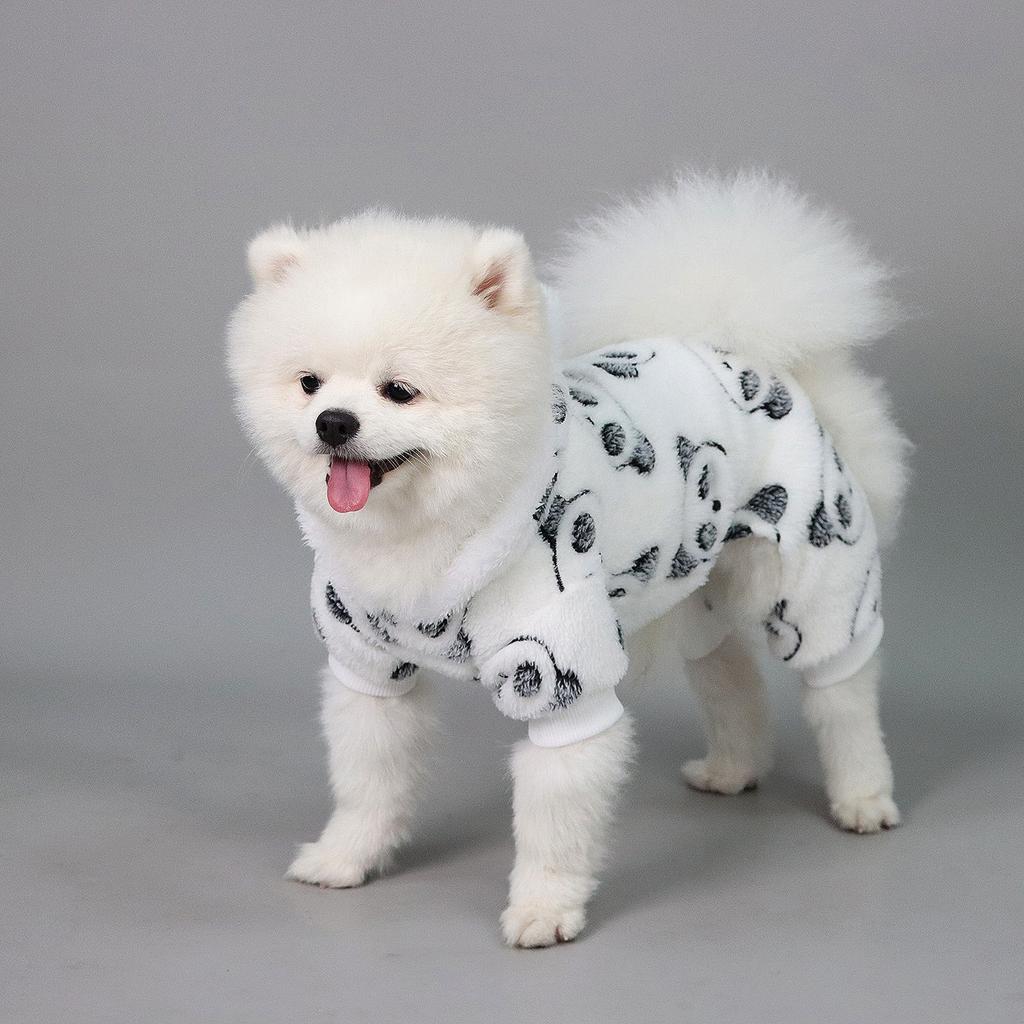 Plush Dog Pajamas for Small Dogs Girl Winter Warm Puppy Pjs Fleece Clothes Sweater Outfit Cold Weather Dog Cute Panda Pet Onesie