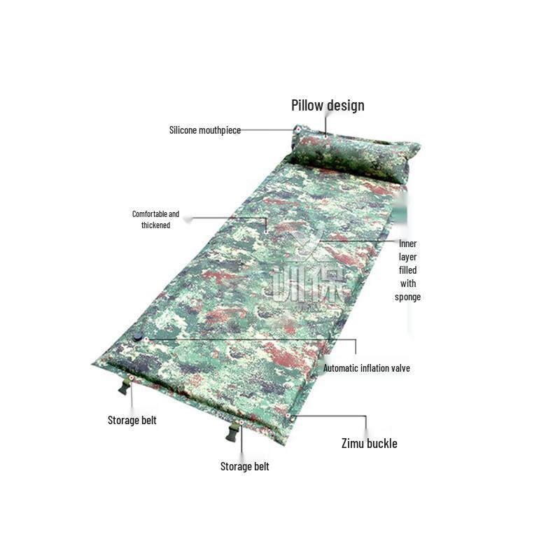Xunbao Camouflage Self-Inflating Camping Mat with Pillow