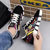 Трендовые повседневные кроссовки с граффити унисекс для активного отдыха дышащие нескользящие мужские туфли для скейтбординга модные красные туфли на плоской подошве из вулканизированной кожи для женщин