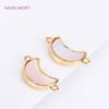 Trendy 18K Gold Plated Natural Shell Charms Round Pendants For Bracelet Necklace Making Supplies DIY Accessories Wholesale