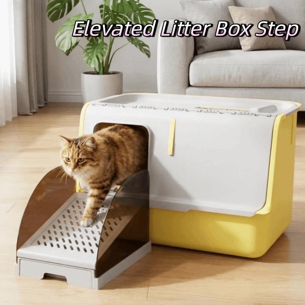 Anti Tracking Cat Litter Ramp with Drawer Adjustable Height Cat Litter Catcher for Cat House