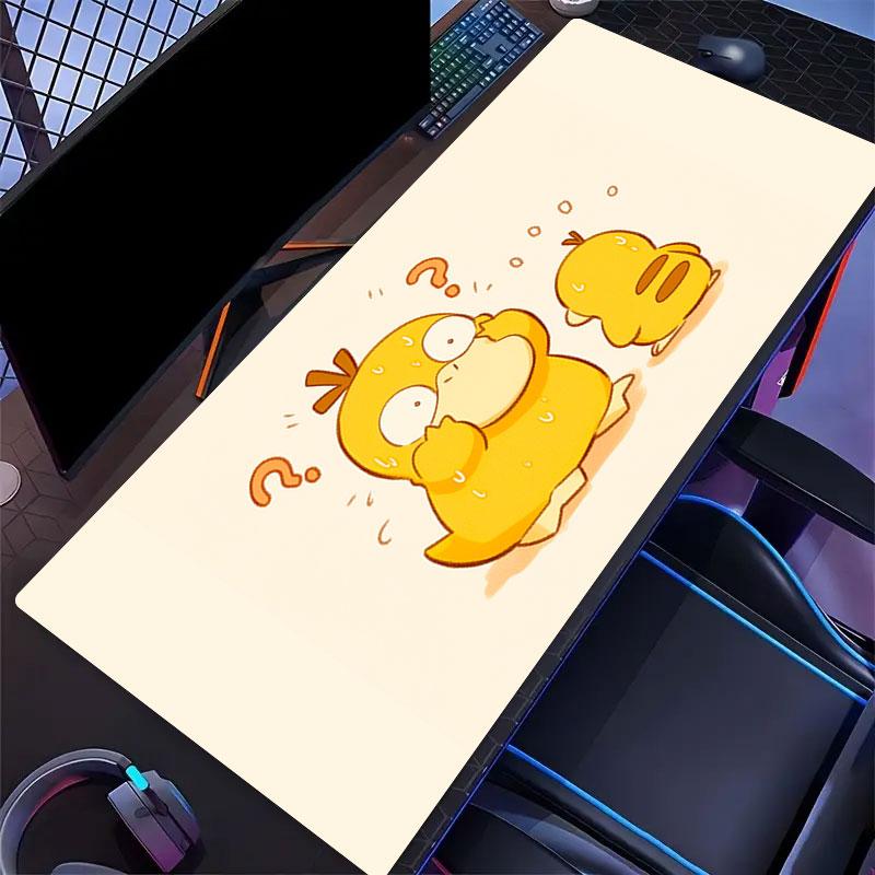 Psyduck Cartoon Mouse Pad, Large Gaming Desk Mat, Non-slip XXL Mousepad for Laptop & Tablet, Mini PC Playmat with Stitched Edges