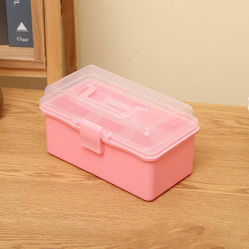 2 Layers Large Capacity Storage Box Foldable Multifunctional Plastic Portable Makeup Hairpin Organizer Nail Art Jewelry Box