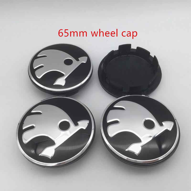 GAM1 4pcs 56mm 60mm 65mm 68mm black/green For Skoda Car emblem Wheel hub Center Cap Badge covers sticker Decals Styling accessories