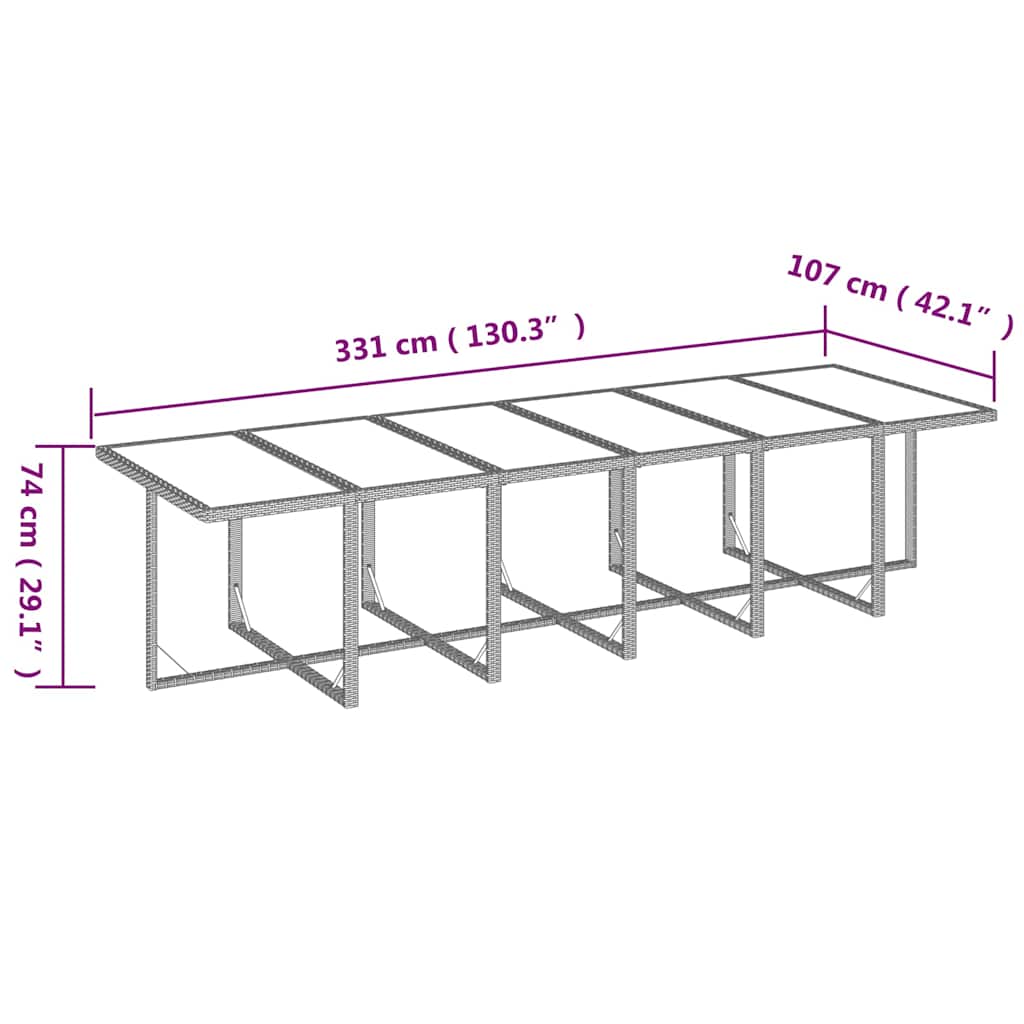 17 piece Garden Dining Set with Cushions Poly Rattan Black