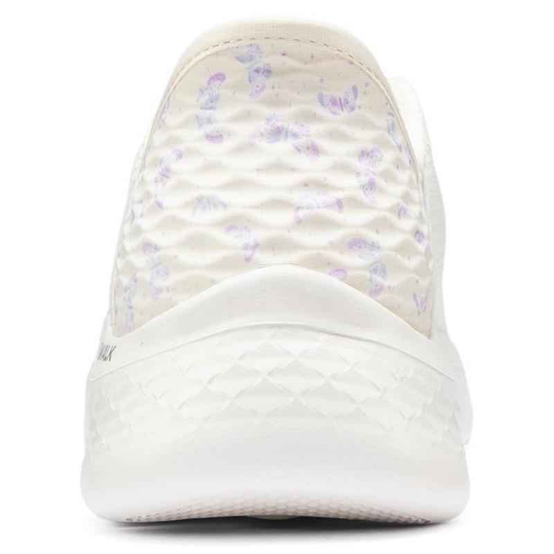 Skechers Go Walk Flex Женские слипоны Мягкая амортизация Низкие ходунки Бело-фиолетовые 124823-NTPR