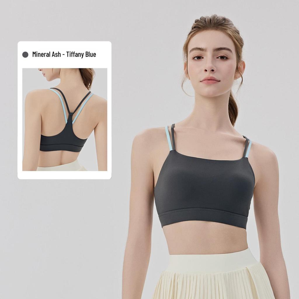 Женский спортивный бюстгальтер с влагоотводящими свойствами и мягкими лямками - Быстросохнущая майка для фитнеса, йоги, пилатеса и тенниса