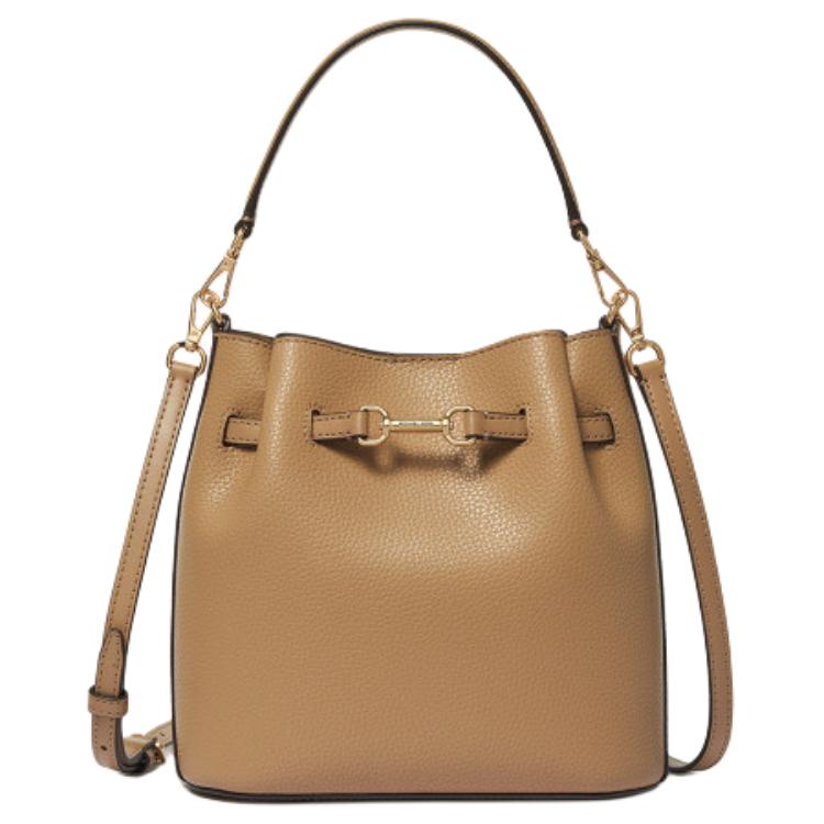 Michael Kors Carson Bucket Bag With Adjustable Detachable Shoulder Strap Women handbags Camel 35S6G2ZC1B-BRN/BRC/MNGO