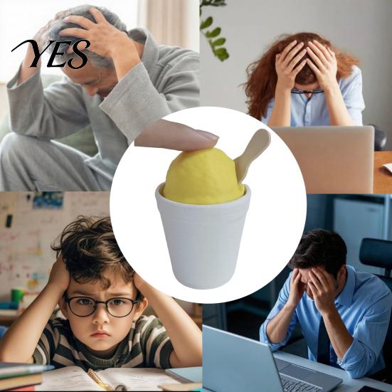 Fast Rebound Keycap Toy Ice Cream Cup Fidget Clicker, 3D Printed Finger Durable Stress Reliever Anxiety Relief Push Button for Kids Adults