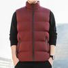 Men Waistcoat Stand Collar Sleeveless Zipper Closure Vest Coat with Pockets Solid Color Thickened