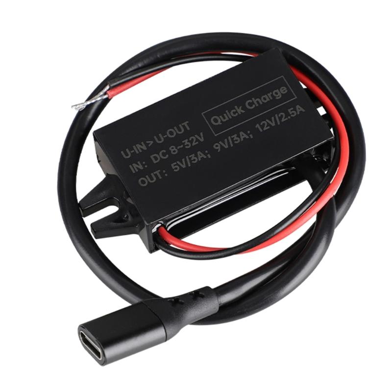 8V-32V To 5V/9V/12V PD 30W Power Supply Power Module USB C Output Power Adapter Converter for Car Automobiles Charger